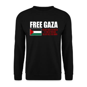Gaza libre, drapeau de la Palestine, sauver Gaza, Palestine - Sweat-shirt Unisexe - noir - Devant - Alina (178cm) & Michal (187cm)