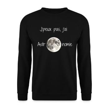 J'peux pas, j'ai astronomie - Sweat-shirt Unisexe - noir - Devant - Alina (178cm) & Michal (187cm)