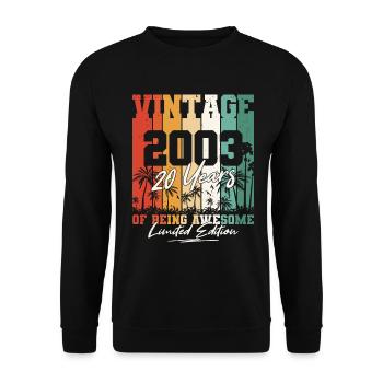 Born 2003 20 years birthday - Unisex Sweatshirt - black - Front - Alina (178cm) & Michal (187cm)