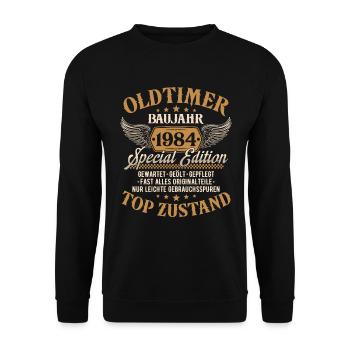 Vintage 1984 Vintage cadeau d’anniversaire - Sweat-shirt Unisexe - noir - Devant - Alina (178cm) & Michal (187cm)