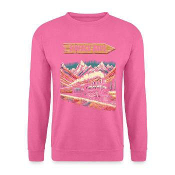 Vintage Zug Abenteuer Einfach Raus Berglandschaft - Unisex Pullover - Pink - Vorne