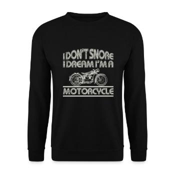 Cadeau motocycliste Je ne ronfle pas rêve je suis un - Sweat-shirt Unisexe - noir - Devant - Alina (178cm) & Michal (187cm)