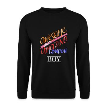 Londres Angleterre Awesome Amazing London Boy Gift - Sweat-shirt Unisexe - noir - Devant - Alina (178cm) & Michal (187cm)