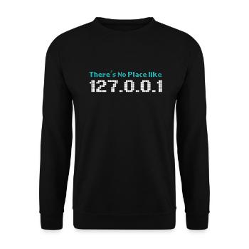 Computerprogrammierung Kein Ort wie 127.0.0.1 - Unisex Pullover - Schwarz - Vorne - Alina (178cm) & Michal (187cm)