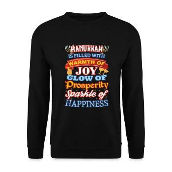 Hanukkah Happiness Joy Prosperity Happiness - Unisex Sweatshirt - black - Front - Alina (178cm) & Michal (187cm)
