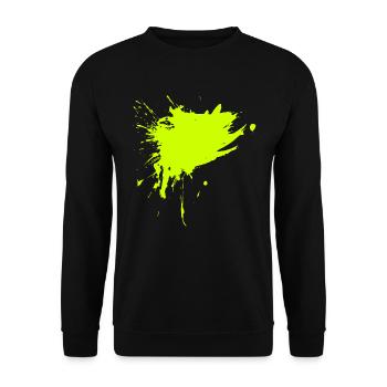 Stain paint splashed yellow dirt dirty - Unisex Sweatshirt - black - Front - Alina (178cm) & Michal (187cm)