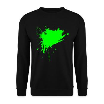 Fleck Bürste Farbe Gespritzt hellgrün Schmutz Grün - Unisex Pullover - Schwarz - Vorne - Alina (178cm) & Michal (187cm)