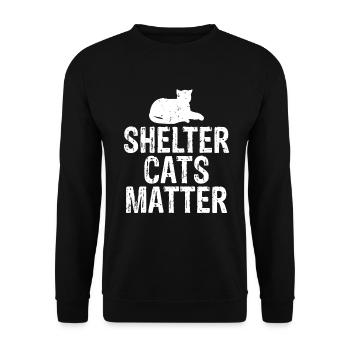 Cat Lover Shelter Cats Matter Cat Rescue - Sweat-shirt Unisexe - noir - Devant - Alina (178cm) & Michal (187cm)