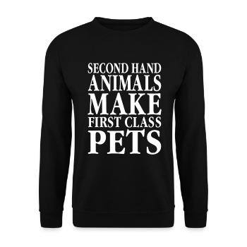 Sauvetage d'animaux Les animaux d'occasion font d'abord - Sweat-shirt Unisexe - noir - Devant - Alina (178cm) & Michal (187cm)