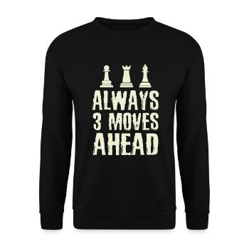 Le joueur d'échecs avance toujours 3 Amant d'échecs - Sweat-shirt Unisexe - noir - Devant - Alina (178cm) & Michal (187cm)