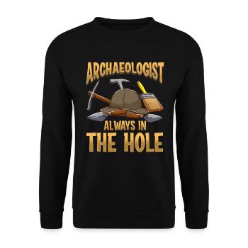 Archéologue Toujours dans le trou Archéologue - Sweat-shirt Unisexe - noir - Devant - Alina (178cm) & Michal (187cm)