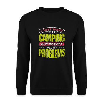 Idée cadeau camping-car Je veux juste faire du camping et - Sweat-shirt Unisexe - noir - Devant - Alina (178cm) & Michal (187cm)