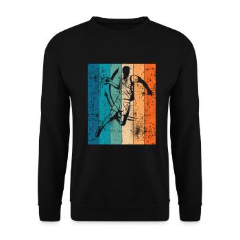 Cadeau vintage de handball joueur rétro handball - Sweat-shirt Unisexe - noir - Devant - Alina (178cm) & Michal (187cm)