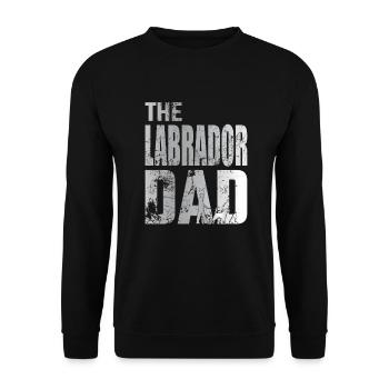 Labrador Dad Walking Golden Retriever Geschenk - Unisex Pullover - Schwarz - Vorne - Alina (178cm) & Michal (187cm)