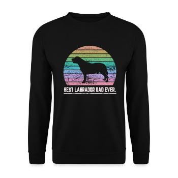 Bester Labrador Papa Hund Vater Geschenk - Unisex Pullover - Schwarz - Vorne - Alina (178cm) & Michal (187cm)