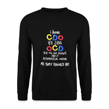 L'humour TOC a CDO comme TOC avec des lettres - Sweat-shirt Unisexe - noir - Devant - Alina (178cm) & Michal (187cm)
