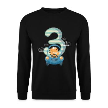 3ème cadeau d'anniversaire dinosaure dinosaure garçon - Sweat-shirt Unisexe - noir - Devant - Alina (178cm) & Michal (187cm)
