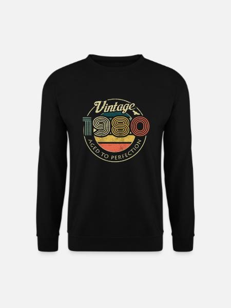 Vintage 1980 Geburtstag Retro Jahrgang 80 Geschenk - Unisex Pullover - Schwarz