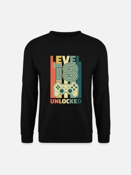 18th birthday Level Complete Unlocked Geshenk - Unisex Sweatshirt - black