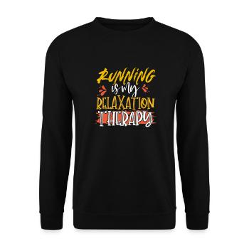 Runner Gift Running is My Relaxation Therapy - Unisex Sweatshirt - black - Front - Alina (178cm) & Michal (187cm)