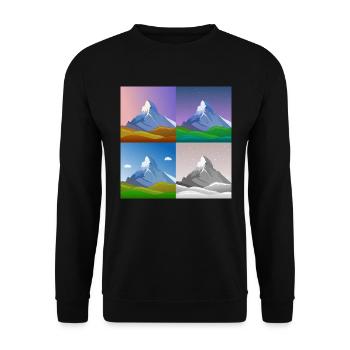 colorful mountains, Matterhorn, Switzerland, Alps, alps - Unisex Sweatshirt - black - Front - Alina (178cm) & Michal (187cm)