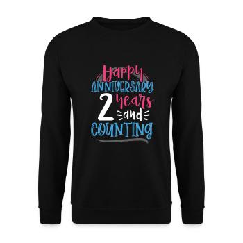 Happy Anniversary 2 Years and Counting 2nd - Unisex Sweatshirt - black - Front - Alina (178cm) & Michal (187cm)