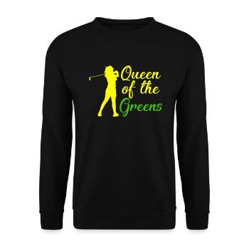 Golfer Geschenk Königin der Grünen Golf Queen - Unisex Pullover - Schwarz - Vorne - Alina (178cm) & Michal (187cm)