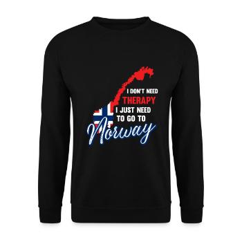 Norwegen Therapie Skandinavien Spruch Geschenk - Unisex Pullover - Schwarz - Vorne - Alina (178cm) & Michal (187cm)