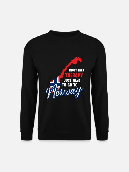 Norway therapy Scandinavia saying gift - Unisex Sweatshirt - black