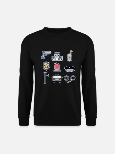 Polizei Sammlung Kinder Polizist Cop Geschenk - Unisex Pullover - Schwarz