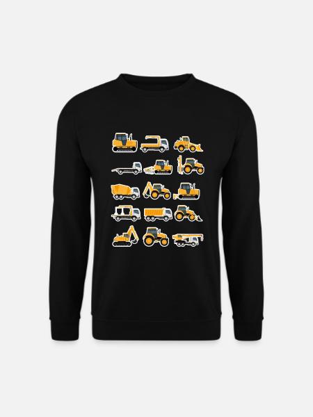 Baustelle Baufahrzeuge Sammlung Bagger Geschenk - Unisex Pullover - Schwarz