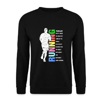 Marathon Runner Gift Fun Runner Definition Runner - Sweat-shirt Unisexe - noir - Devant - Alina (178cm) & Michal (187cm)