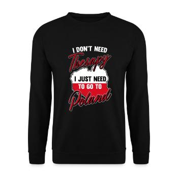 Poland Therapy Polish Polska Pole Gift Idea - Unisex Sweatshirt - black - Front - Alina (178cm) & Michal (187cm)