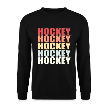 Cadeau de gardien de but de rondelle de sport de hockey sur gazon rétro de hockey - Sweat-shirt Unisexe - noir - Devant - Alina (178cm) & Michal (187cm)