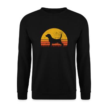 Beagle Sunset Retro Dog Owner Animal Gift - Unisex Sweatshirt - black - Front - Alina (178cm) & Michal (187cm)
