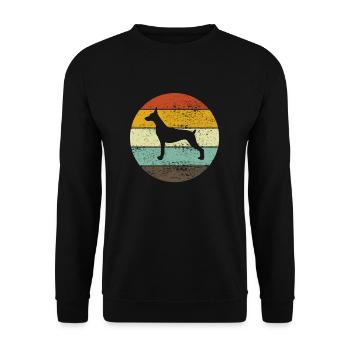 Doberman Canine Dog Retro Vintage Chiot Cadeau - Sweat-shirt Unisexe - noir - Devant - Alina (178cm) & Michal (187cm)