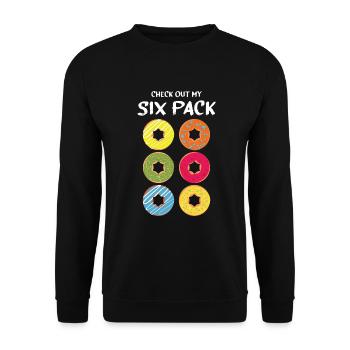 Donut Washboard Abs Six Pack Cadeau drôle - Sweat-shirt Unisexe - noir - Devant - Alina (178cm) & Michal (187cm)