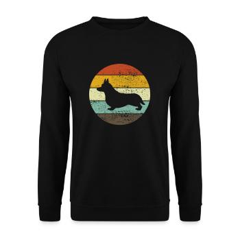 Corgi Dog Sport Dog School Pembroke Retro - Unisex Sweatshirt - black - Front - Alina (178cm) & Michal (187cm)