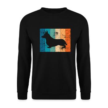 Corgi Retro Welsh Corgi Pembroke Dog Gift - Unisex Sweatshirt - black - Front - Alina (178cm) & Michal (187cm)