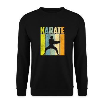 Karaté rétro arts martiaux japon combattant cadeau - Sweat-shirt Unisexe - noir - Devant - Alina (178cm) & Michal (187cm)