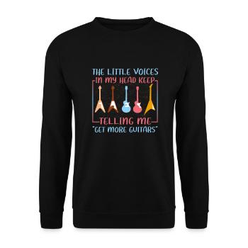 Guitarist Gift Little Voice in Head Telling Me to - Unisex Sweatshirt - black - Front - Alina (178cm) & Michal (187cm)