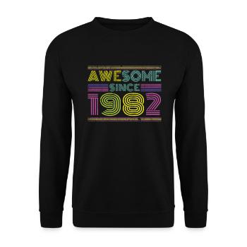 Superbe cadeau vintage rétro anniversaire 1982 - Sweat-shirt Unisexe - noir - Devant - Alina (178cm) & Michal (187cm)