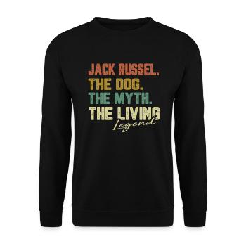 Jack Russel Hund Terrier Mythos Legende Geschenk - Unisex Pullover - Schwarz - Vorne - Alina (178cm) & Michal (187cm)