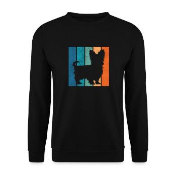 Yorkshire Terrier Dog Dog Owner Retro Gift - Unisex Sweatshirt - black - Front - Alina (178cm) & Michal (187cm)