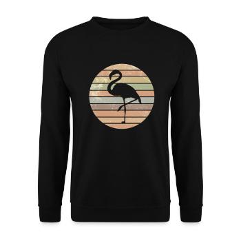 Flamants roses rose flamant rose fête rétro cadeau - Sweat-shirt Unisexe - noir - Devant - Alina (178cm) & Michal (187cm)