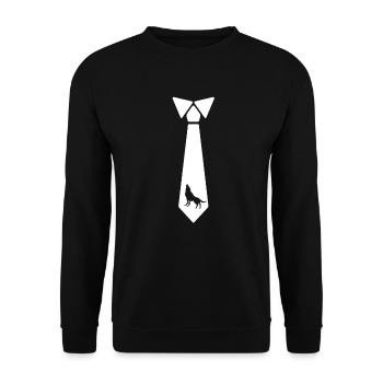 Wolf tie wolves animal dog pack gift - Unisex Sweatshirt - black - Front - Alina (178cm) & Michal (187cm)