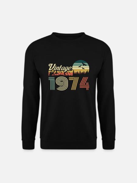 Vintage 1974 Geburtstag Retro Jahrgang Geschenk - Unisex Pullover - Schwarz