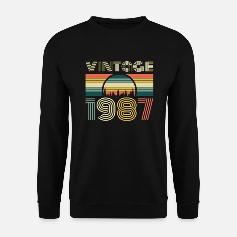 Vintage 1987 Birthday Retro Vintage Gift - Unisex Sweatshirt - black
