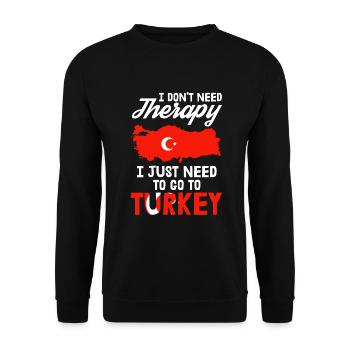 Turkey Therapy Turk Istanbul Turkish Gift - Unisex Sweatshirt - black - Front - Alina (178cm) & Michal (187cm)