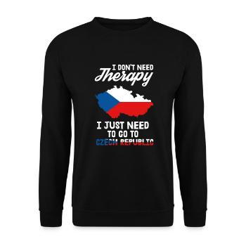 République tchèque Therapy Prague Czech Gift - Sweat-shirt Unisexe - noir - Devant - Alina (178cm) & Michal (187cm)